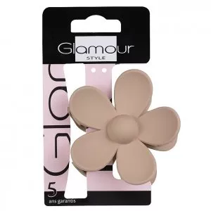 Glamour Klamra do włosów w kształcie kwiatka Beżowa