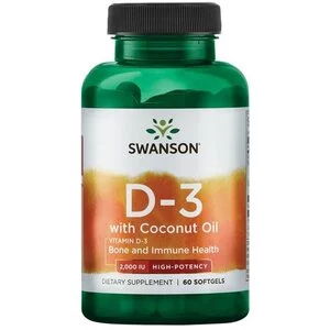 Swanson Witamina D-3 2000IU z olejem z koko