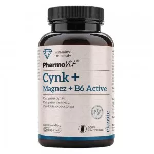Pharmovit Cynk + Magnez + B6 Active suplement diety 120 kapsułek