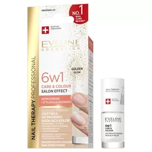 Eveline Cosmetics Therapy Professional skoncentrowana odżywka do paznokci nadająca kolor 6w1 Golden Glow 5ml