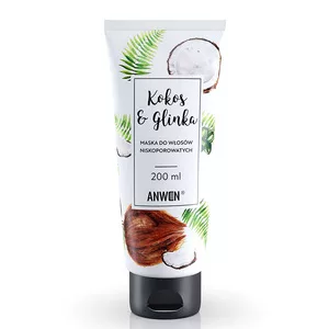 Anwen, maska do włosów o niskiej porowatości, Kokos i glinka, 200ml
