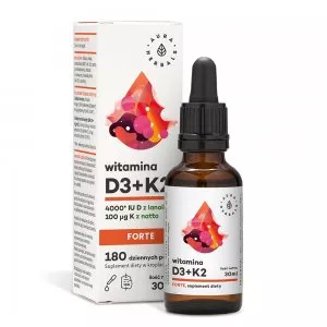 Aura Herbals Witamina D3 4000 IU + K2 Forte suplement diety w kroplach 30ml