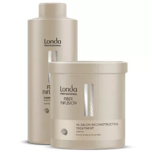 Londa Fiber Infusion, zestaw XL odbudowujący do włosów, szampon + maska