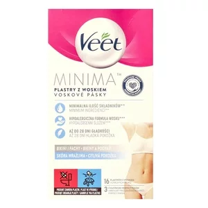 Veet Minima plastry z woskiem do depilacji bikini i pachy skóra wrażliwa 16 szt