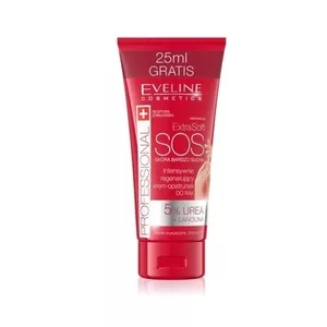 Eveline Extra Soft SOS, intensywnie regenerujący krem-opatrunek do rąk 5% urea + lanolina, 100ml