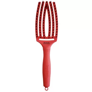Olivia Garden Fingerbrush I'm Perfection, szczotka do włosów z włosiem dzika, Red Confidence