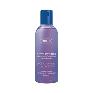 Ziaja Antyoksydacja, oczyszczający żel micelarny z peelingiem do twarzy z jagodami acai, 200ml