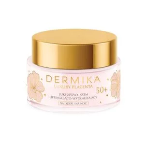 Dermika Luxury Placenta Krem Liftingująco-Wygładzający 50+ Na Dzień I Na Noc, 50ml
