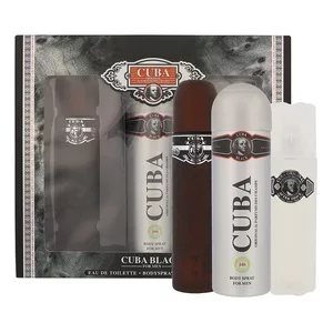 Cuba Original Cuba Black zestaw woda toaletowa spray 100ml + dezodorant spray 200ml + woda po goleniu 100ml (M)
