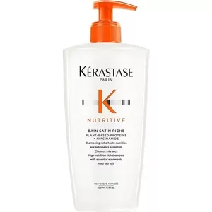 Kerastase Nutritive Satin Riche, wzbogacona kąpiel, szampon do włosów grubych, 500ml