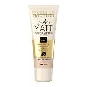 Eveline Satin Matt, matująco-kryjący podkład do twarzy, 101 ivory, 30ml
