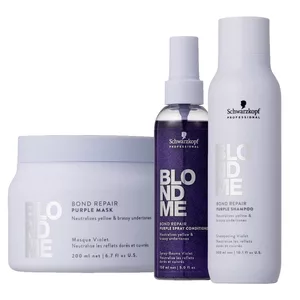 Schwarzkopf BlondMe Bond Repair, zestaw neutralizujący do włosów blond, szampon + odżywka w spray'u + maska