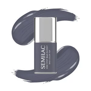 Semilac 3w1 One Step Glossy, lakier hybrydowy, S185 Stone Grey, 7ml