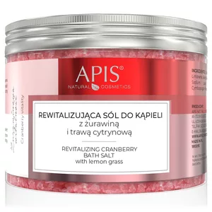 Apis Żurawinowa witalność, Rewitalizująca sól do kąpieli z żurawiną i trawą cytrynową, 650g