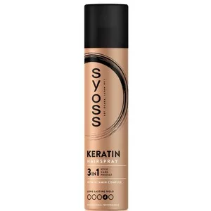 Syoss Keratin Hairspray, lakier do włosów w sprayu Long Lasting Hold, 300ml