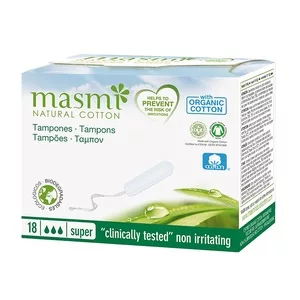 Masmi Tampons tampony z bawełny organicznej Super 18szt