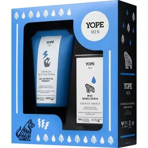 Yope Men Wood, zestaw żel do mycia twarzy 150ml + krem nawilżający 50ml