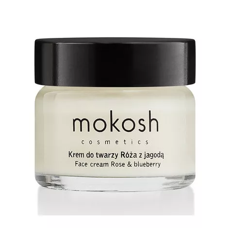 Mokosh, ujędrniający krem do twarzy anti-aging, róża z jagodą, 15ml