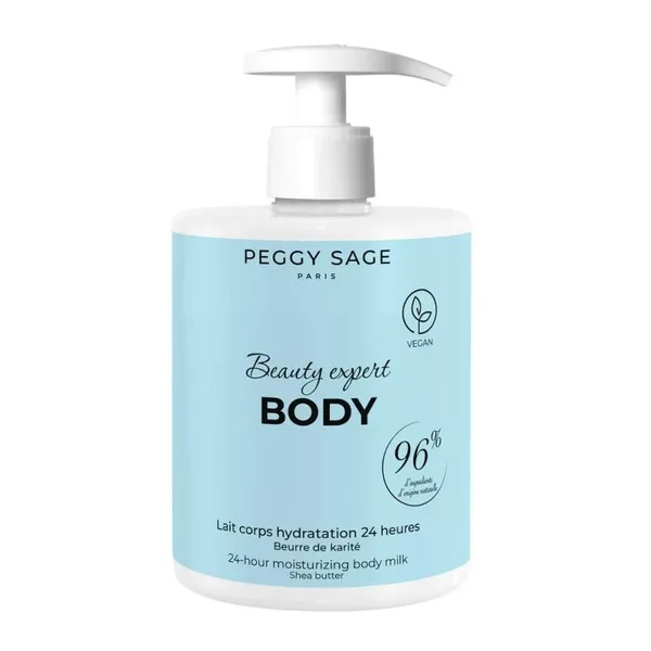 Peggy Sage, mleczko do ciała z masłem shea 24h nawilżenia, 500ml