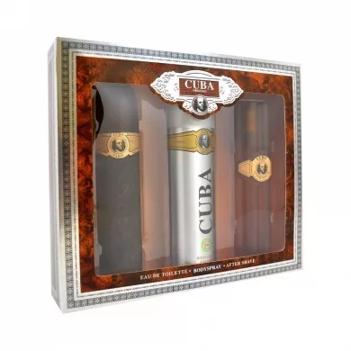 Cuba Original Cuba Gold zestaw woda toaletowa spray 100ml + dezodorant spray 200ml + balsam po goleniu 100ml (M)