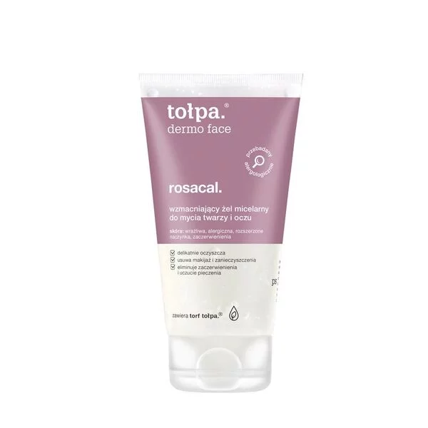 Tołpa Dermo Face Rosacal, wzmacniajacy żel micelarny do mycia twarzy i oczu, 150ml