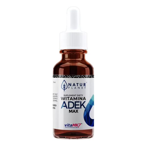 NaturPlanet, Witamina A+D+E+K MAX naturalna/5kropli (A 700 mcg, D3 4000IU, E 12mg, K - 100mcg), 30ml