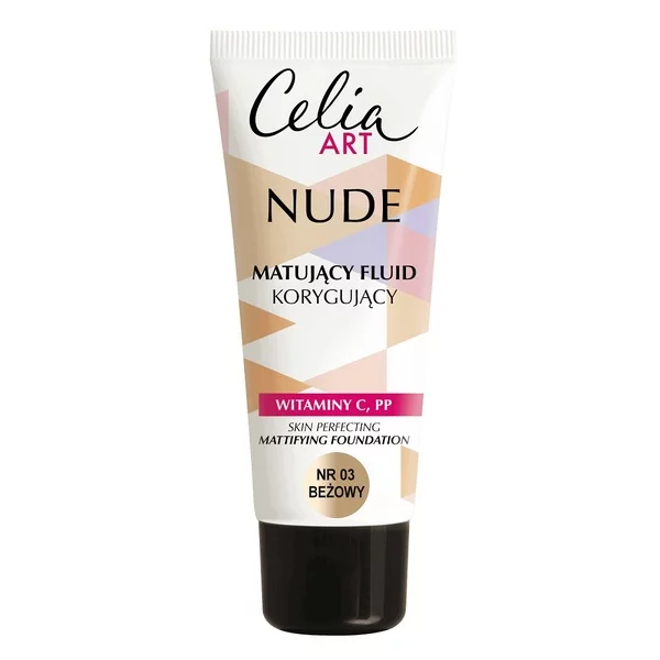 Celia Art Nude matujący fluid korygujący 03 Beżowy 30ml