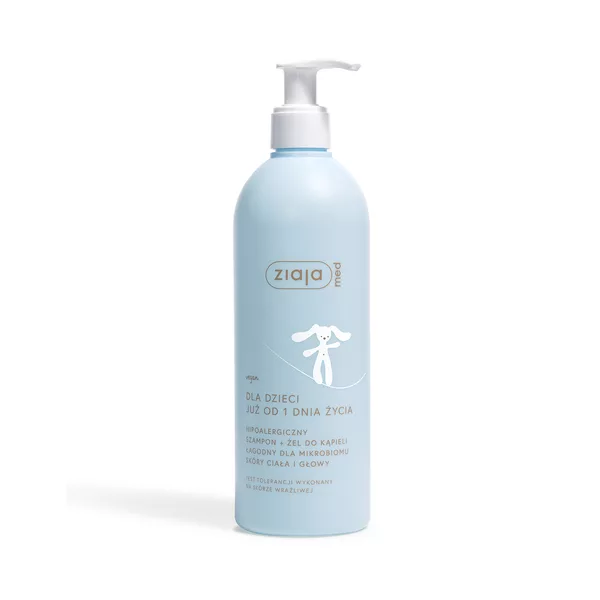 Ziaja Med dla dzieci, hipoalergiczny szampon i żel do kąpieli, 400ml