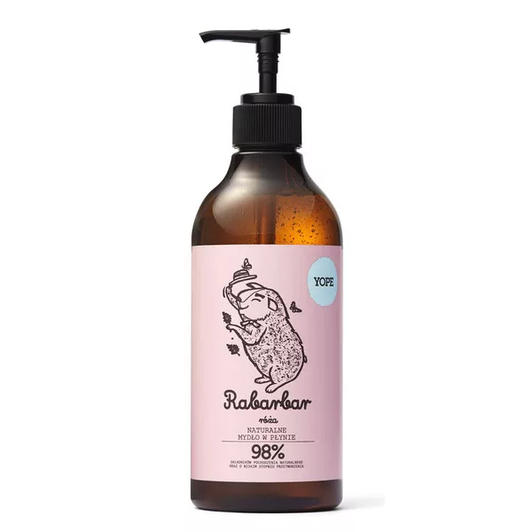 Yope, mydło w płynie, Rabarbar i Róża, 500ml