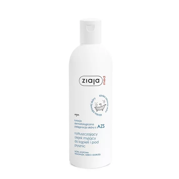 Ziaja Med Kuracja dermatologiczna-skóra z AZS, natłuszczający olejek myjący do kąpieli i pod prysznic, 270ml