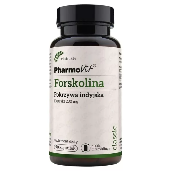 Pharmovit Forskolina Pokrzywa indyjska 200 mg suplement diety 90 kapsułek