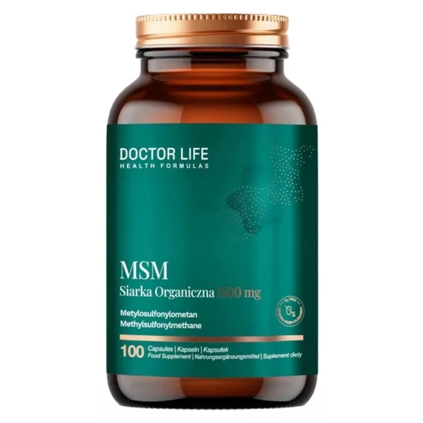 Doctor Life MSM Siarka Organiczna 1400mg suplement diety 100 kapsułek