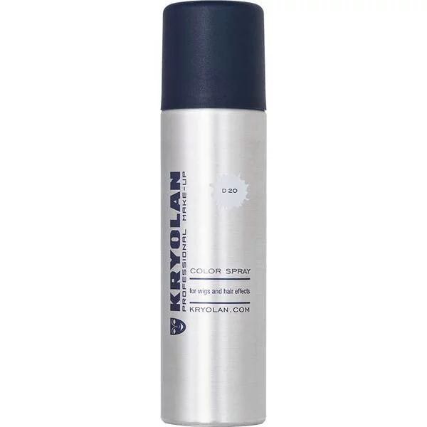 Kryolan, koloryzujący spray do włosów, 150ml, D20 - WHITE