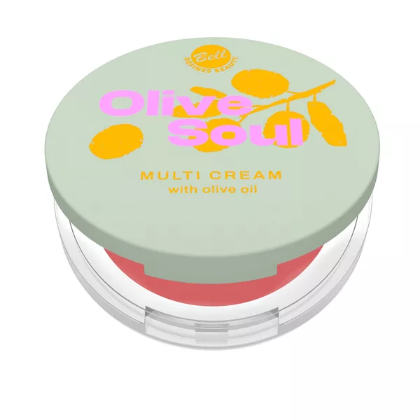 Bell Olive Soul Multi Cream, multifunkcyjny krem do twarzy z oliwą z oliwek, 001 Rose olive, 4.8g