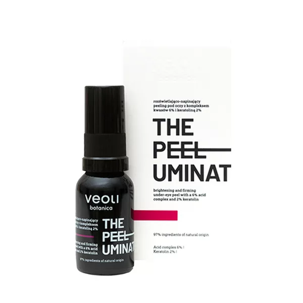 Veoli Botanica The Peeluminator, rozświetlająco-napinający peeling pod oczy, 15ml