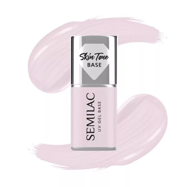 Semilac Skin Tone Cover Base, elastyczna baza hybrydowa 2w1, Natural Pink, 7ml