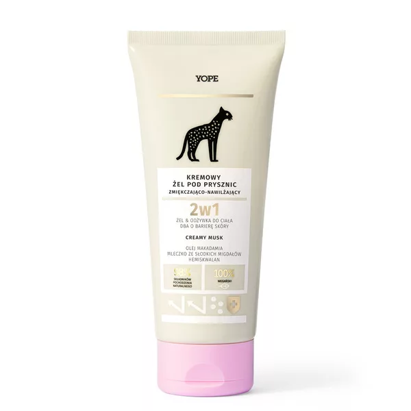 Yope Creamy Musk, kremowy żel pod prysznic, zmiękczająco-nawilżający, 200ml