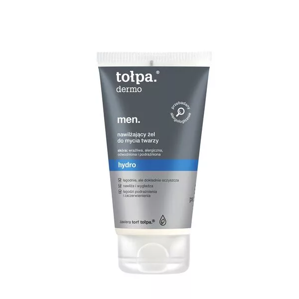 Tołpa Dermo Men, hydro nawilżający żel do mycia twarzy, 150ml
