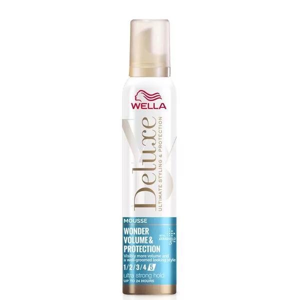 Wella Deluxe Wonder Volume Protection, pianka do włosów nadająca objętość, ultra mocna, 200ml