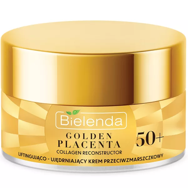 Bielenda Golden Placenta Collagen Reconstructor - Liftingująco - Ujędrniający Krem Przeciwzmarszczkowy 50+, dzień/ Noc, 50ml