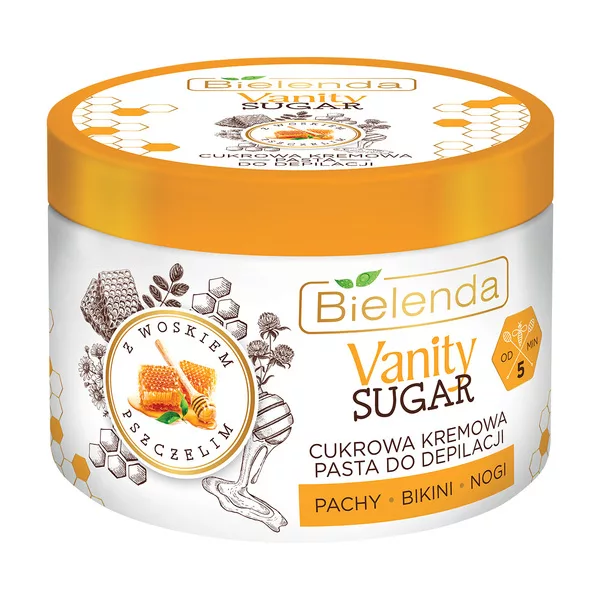 Bielenda Vanity Sugar Cukrowa Kremowa Pasta Do Depilacji z Woskiem Pszczelim, 100g