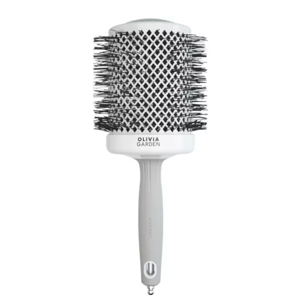 Olivia Garden Expert Blowout Shine, szczotka do modelowania i suszenia włosów, White&Grey 80mm
