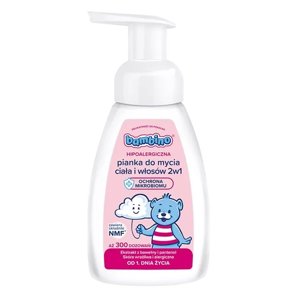 Bambino Hipoalergiczna pianka do mycia ciała i włosów 2w1 250ml
