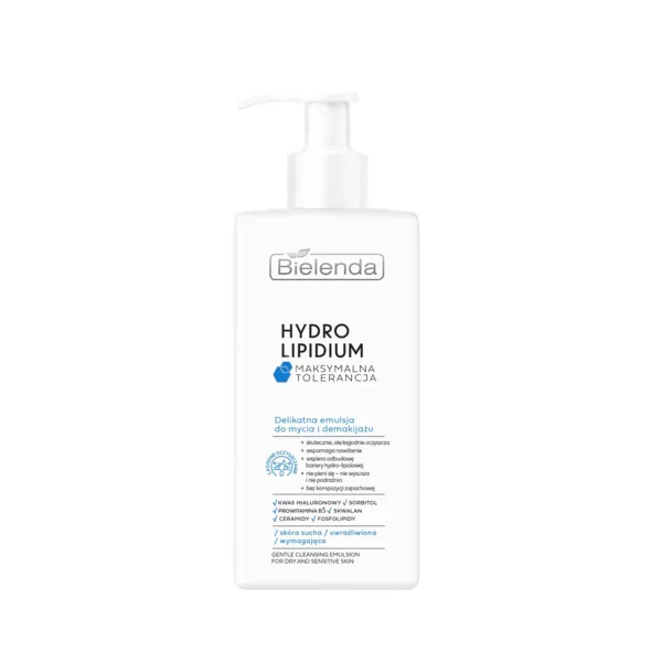 Bielenda Hydro Lipidium Maksymalna Tolerancja, delikatna emulsja do mycia i demakijażu, 300ml