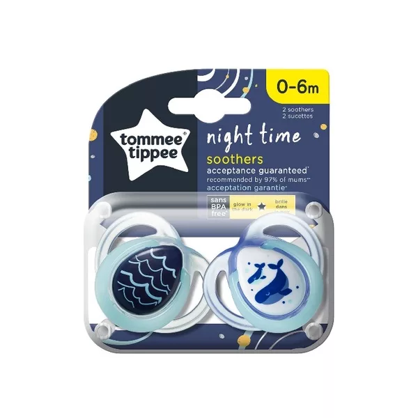 Tommee Tippee Night Time smoczek uspokajający dla dzieci 0-6m 2szt