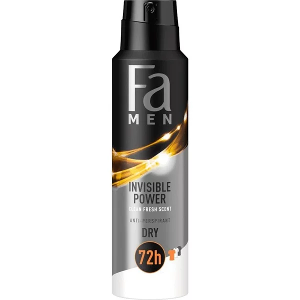 Fa Men Invisible Power 72h dezodorant w sprayu o odświeżającym męskim zapachu z zielonymi nutami 150ml (M)