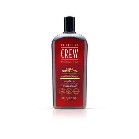 American Crew 3w1 Ginger&Tea, szampon, odżywka i żel pod prysznic w jednym, 1000ml