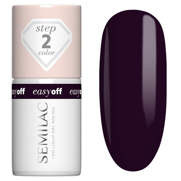 Semilac Easy Off Led Light, utwardzany lakier do paznokci do usunięcia zmywaczem, L21 Berry on top, 7ml