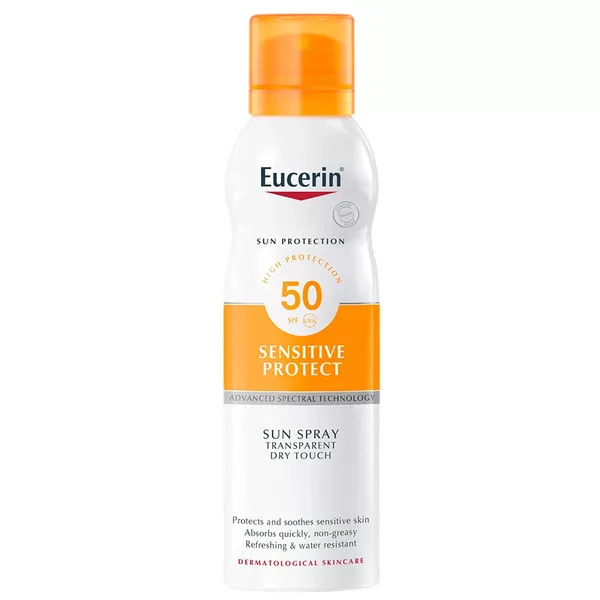 Eucerin Sensitive Protect SPF50 transparentna mgiełka do opalania 200ml