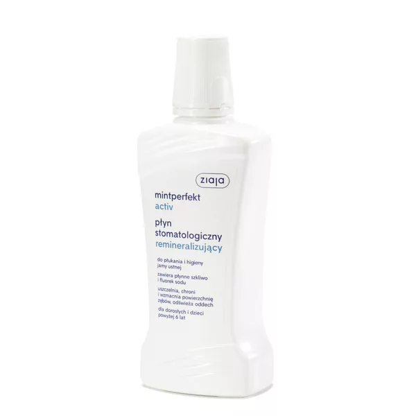 Ziaja Mintperfekt Activ, płyn stomatologiczny, remineralizujący, 500ml